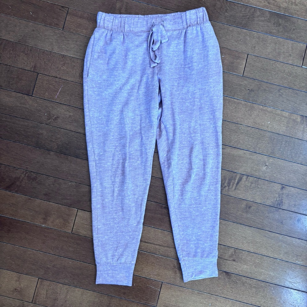 Jockey Pink Ribbed Joggers Sleep Pants Sweatpants Small
